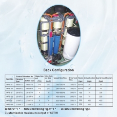 Multi-stage commercial/industrial water softener with carbon and resin