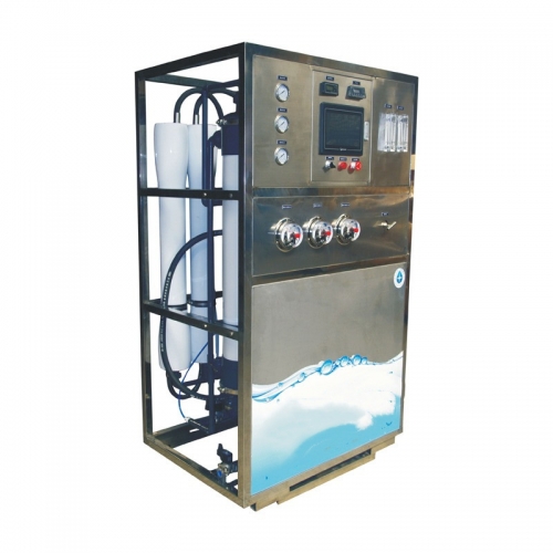 Sea water desalination machine with compact design and good quality. Desalination machine from China with reliable quality and cheap price. Suitable for island and holiday hotel