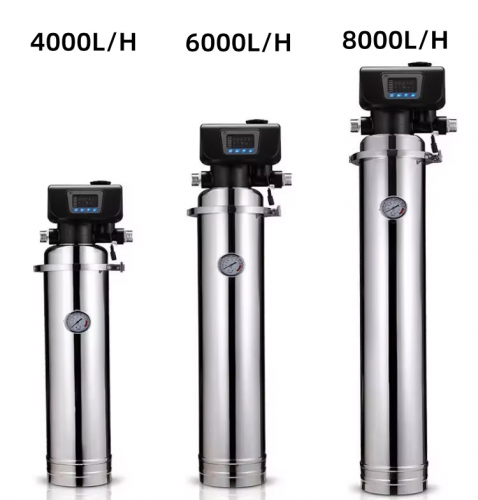 8000lph Floor Standing Auto Backwash Stainless Steel Housing Commercial Outdoor Stainless Steel Central whole house Water Purifier Water Filter