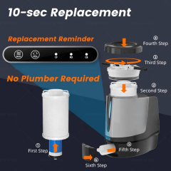 Faucet TDS Meter Filter Life Reminder Removes Chlorine Heavy Metals Under Sink Chrome RO System