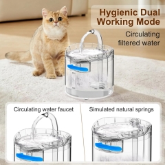 Cat Dog Water Fountain Animal Water Dispenser 61OZ/1.8L Automatic Pet Drinking Fountain with 3 Filter Replacement 1 Pump 1 Cleaning Brush kit 1 Silicone Food Mat 1 Adapter for Cats Kitty Indoor